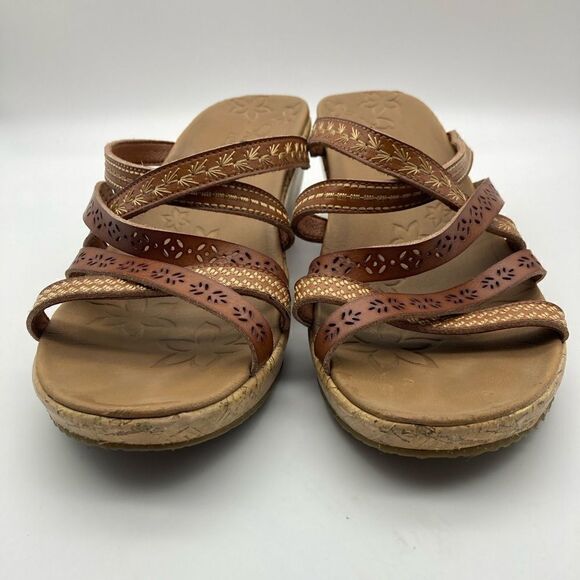 Skechers Beverlee-Tiger Posse Wedge Leather Sandals Size 9 - Picture 6 of 10